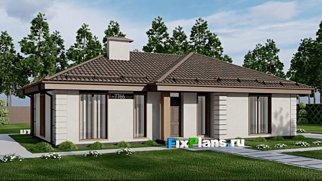 Одноэтажный дом F-7766