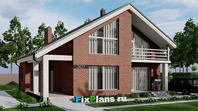 Одноэтажный дом с мансардой  F - 2627
