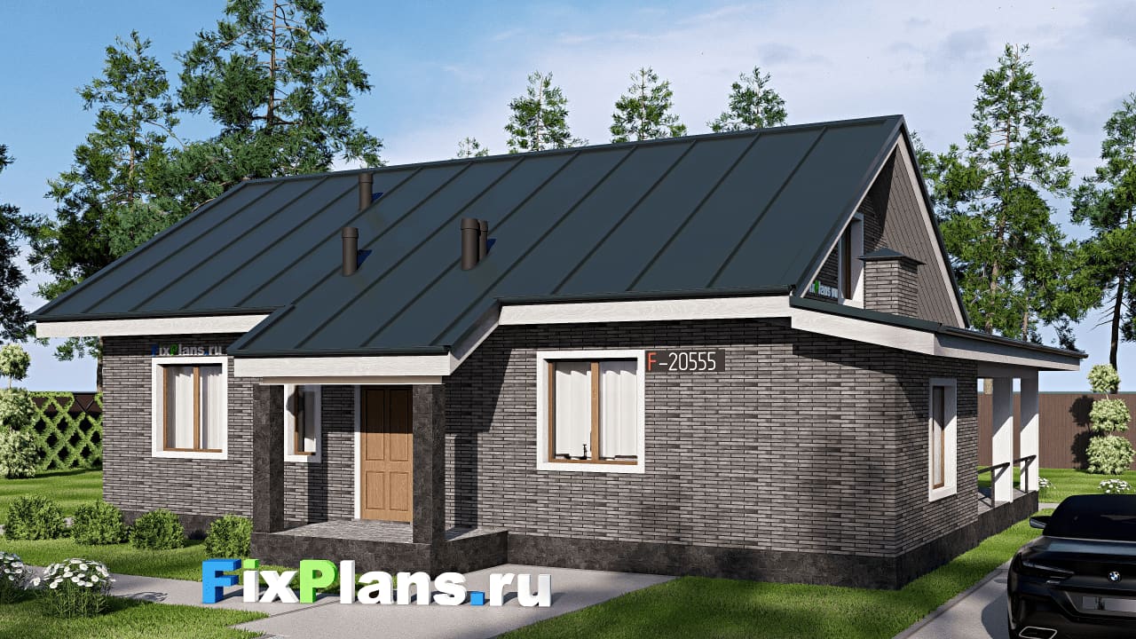 Одноэтажный дом F-20555 — фасад