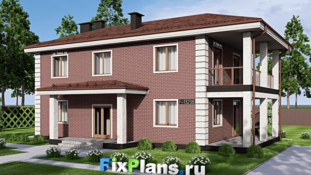 Двухэтажный дом F-13238 — фасад